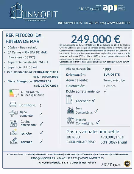 Bright Duplex with Large Terrace and Pool in Pineda de Mar, Perfect for Your New Life!
